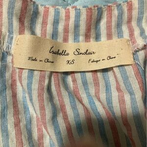 Anthropologie Isabella Sinclair  XS red white and blue baby doll top